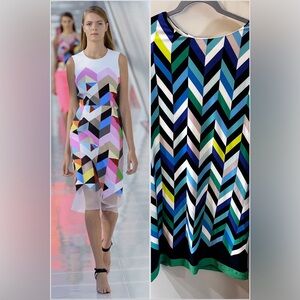 Jessica H Multicolor Chevron High Low Dress